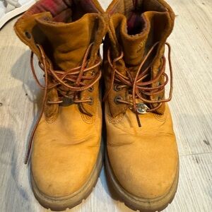 Timberland Pendleton Brown and Red Plaid Lined Boots